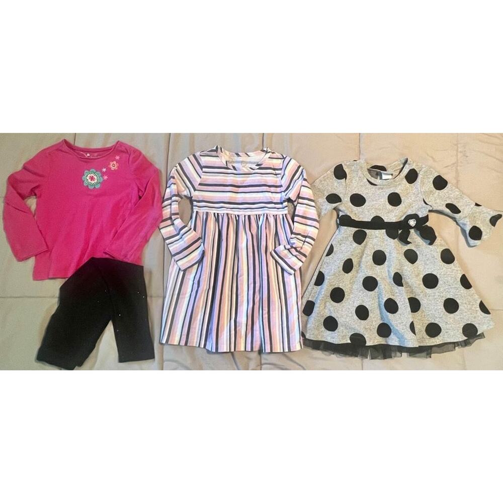 Little Girls long sleeve bundle with leggings - size 4T